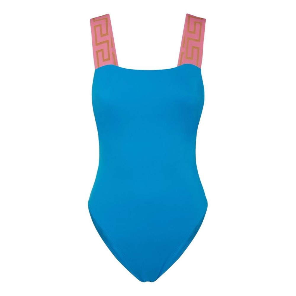Versace Blue GRECA One Piece Swimsuit, Size Small. Brand new